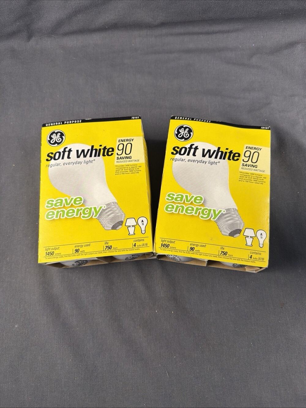 2 Packs Old Style GE Soft White 90 Watt Light Bulbs 8 Bulbs NOS